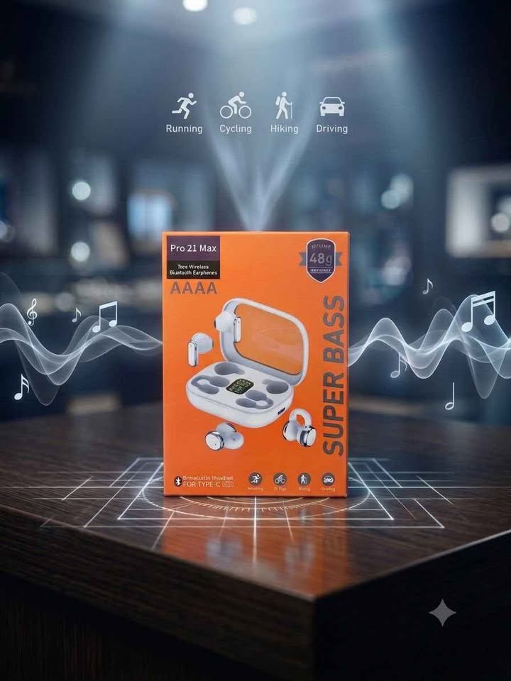 🎧 Écouteurs sans fil Pro 21 Max – Super Bass 2 en 1